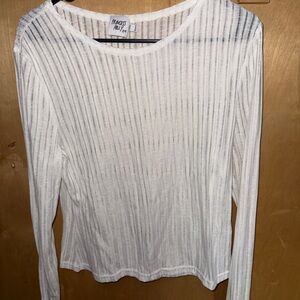 Princess Polly Ivory Ribbed Long Sleeve Top